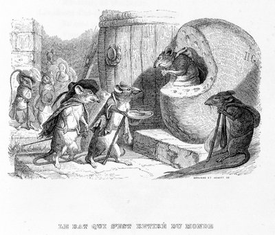 Il topo che si ritirò dal mondo - in "Favole" di La Fontaine, ill. di Grandville da Grandville