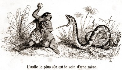 Il rifugio più sicuro è il seno di una madre da Grandville (1803 47)