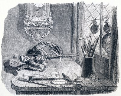 Il serpente e la lima - Favole di La Fontaine da Grandville