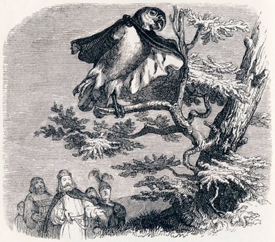 I due pappagalli, il re e suo figlio - Favole di La Fontaine da Grandville