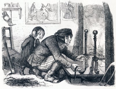 Il villano e il serpente - Favole di La Fontaine da Grandville