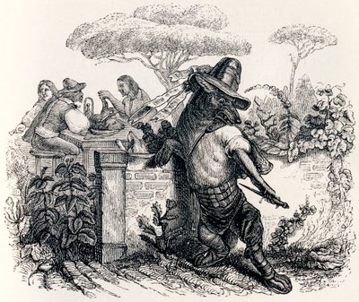 Il lupo e i pastori (Le loup et les bergers) - Favole di La Fontaine da Grandville