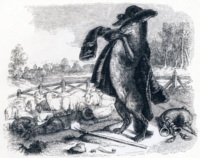 Il lupo diventato pastore - Favole di La Fontaine da Grandville