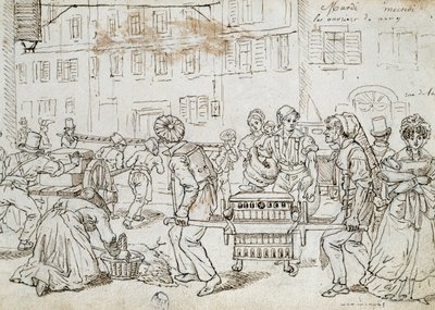 Lavoratori di Nancy, disegno di Jean-Jacques Grandville (1803-1847), Francia da Grandville
