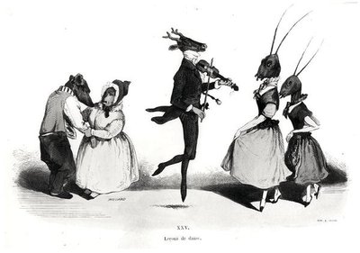 Una coppia di cani, dalla serie Les Metamorphoses du Jour da Grandville