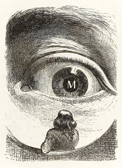 Gulliver viene ispezionato dalla figlia del contadino a Brobdingnag, dai Viaggi di Gulliver di Jonathan Swift da Grandville