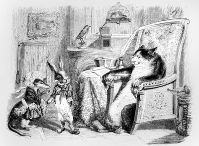 Il gatto, la donnola e il coniglietto, illustrazione per 