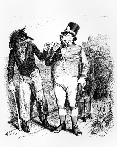 Il cane e il lupo, illustrazione per 