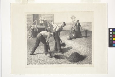 Gruppo di piantagione di alberi da Grant Wood
