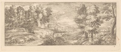 Paesaggio fluviale con figure riposanti da Gérard Audran