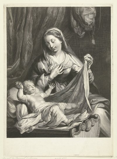Maria con Bambino Gesù nella mangiatoia da Gérard Edelinck