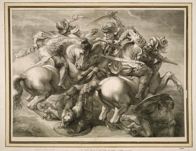La battaglia dei quattro cavalieri (battaglia di Anghiari) da Gérard Edelinck