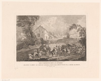 Paesaggio con gruppo di soldati in marcia da Gérard Jean Baptiste Scotin (II)
