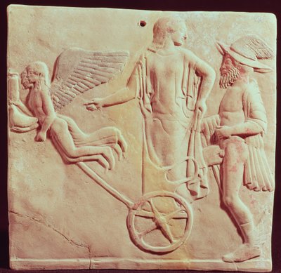 Afrodite ed Ermes su un carro trainato da Eros e Psiche, 470 a.C. da Greek