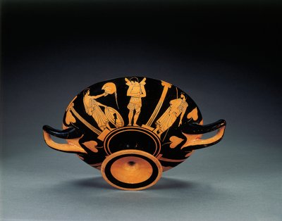 Kylix a figure rosse attiche, c.470 a.C. da Greek