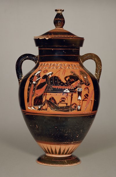 Anfora panciuta raffigurante Priamo e Achille, c.550 a.C. da Greek