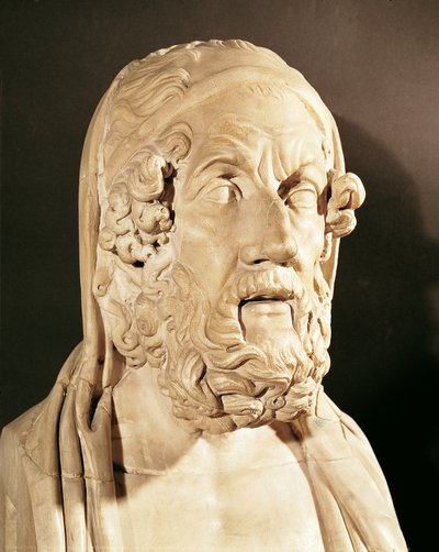 Busto di Omero, periodo ellenistico (330-20 a.C.) da Greek