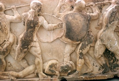 Combattimento sul corpo di Patroclo, fregio dal Tesoro di Siphnos, c.525 a.C. da Greek
