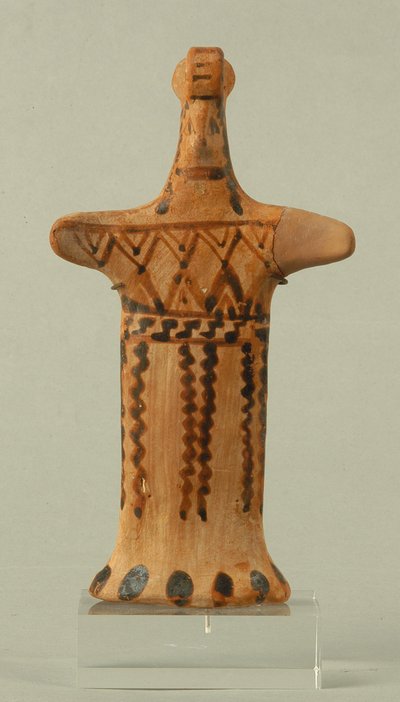 Figurina di una femmina in piedi, laboratorio beotico, Periodo Arcaico da Greek