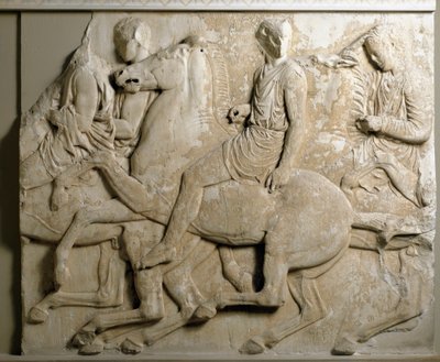 Arte greca: cavalieri al galoppo, fregio del Partenone da Greek