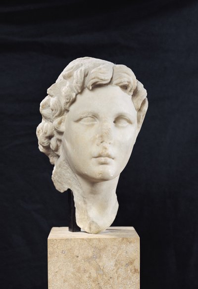 Testa di Alessandro Magno (356-323 a.C.) (marmo) da Greek