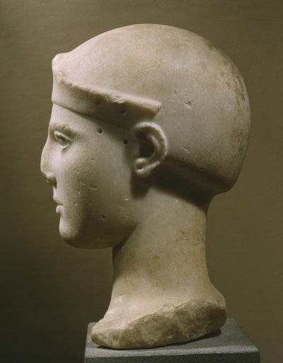 Testa di Atena con elmo, da Egina, c.470-460 a.C. da Greek