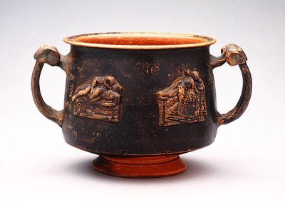 Kantharos con rilievo, trovato a Pergamo, c.100 a.C. da Greek