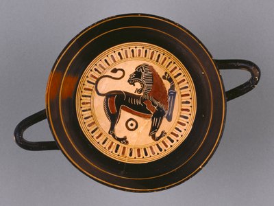 Kylix a figure nere laconiche attribuito al pittore Hunt, c.540 a.C. (terracotta) da Greek