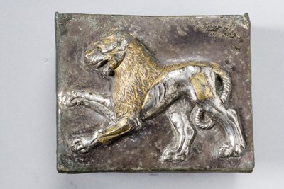 Coperchio di una scatola, ellenistico (argento parzialmente dorato) da Greek