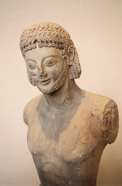 Cavaliere Rampin, statua equestre in marmo, civiltà greca, dettaglio da Greek