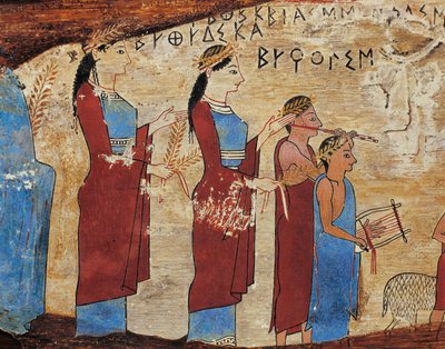 Pannello votivo dalla grotta di Pitsa vicino a Sikyon (dettaglio) da Greek