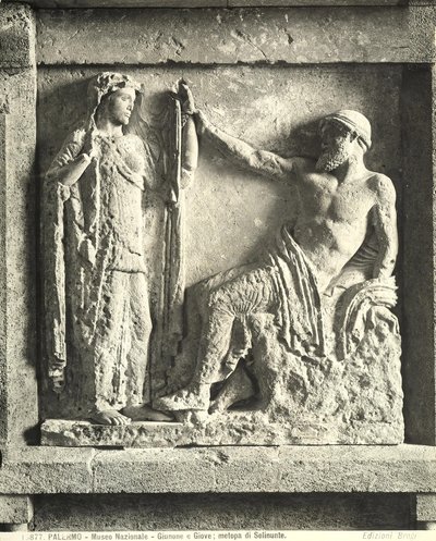 Zeus e Hera, metopa dal Tempio E a Selinunte, Sicilia da Greek