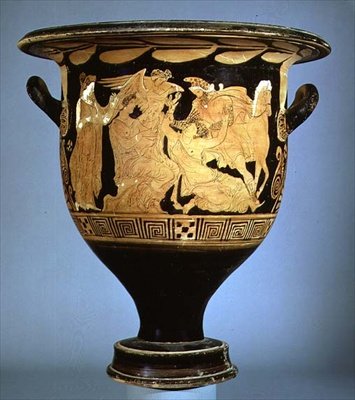 Cratere a Campana a Figure Rosse Attiche che Raffigura Borea con Oreithya da Greek
