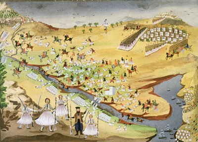 Prima battaglia tra Greci e Turchi, al Ponte di Alamana nel 1821, dalla Storia Illustrata della Guerra d