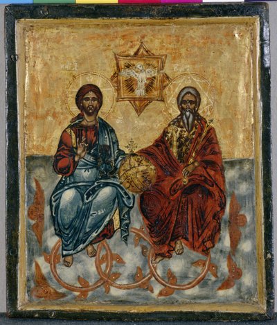 Icona di Creta raffigurante la Santissima Trinità da Greek School