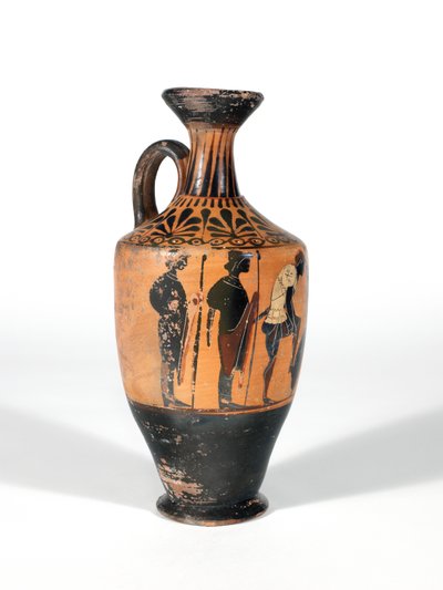 Lekythos, Guerrieri che si preparano alla battaglia, 510-500 a.C. da Greek School