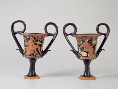 Kantharos a figure rosse che raffigura un giovane e una donna, c.310 a.C. da Greek School