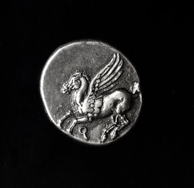 Lato inverso di una moneta raffigurante Pegaso, da Corinto, 700-300 a.C. da Greek School