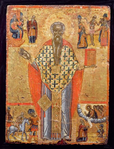 San Charalambos, icona, dalla Macedonia, fine XVI secolo da Greek School