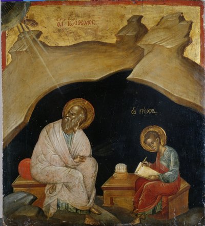 San Giovanni Evangelista con il suo scriba Prochoros da Greek School
