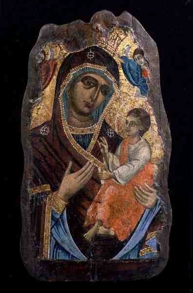 La Madre di Dio Hodegetria, frammento da Greek School