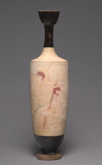 Lekythos a fondo bianco (brocca funeraria), c.420 a.C. da Greek School
