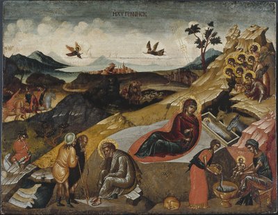 La Natività di Cristo da Greek icon.