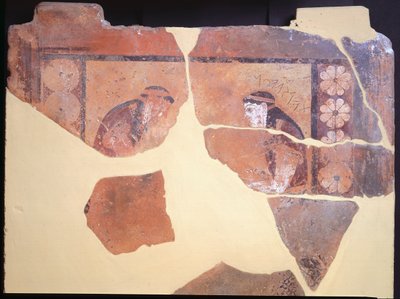 Figlia di Pandione, re di Atene, ca 630 a.C. metopa in terracotta dipinta dal Tempio di Apollo a Thermos, Grecia, civiltà greca, VII secolo a.C. da Greek School