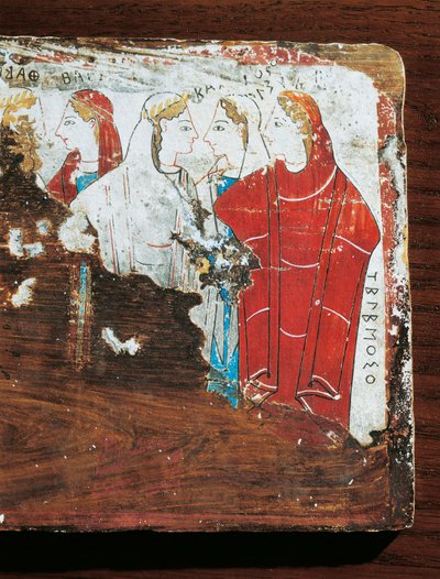 Civiltà greca, tavoletta votiva raffigurante un gruppo di donne, da Corinto da Greek School