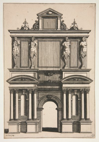 Progetto per un Arco con Quattro Figure di Termine da Gregoire Huret