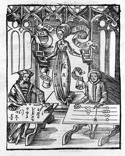 Arti liberali: Aritmetica - in “Margarita Philosophica” di Gregor Reisch (1467-1525). Basilea da Gregor Reisch