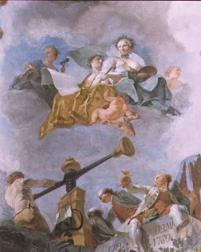 Figure allegoriche, dettaglio del soffitto della Grande Galleria, 1759-62 da Gregorio Guglielmi