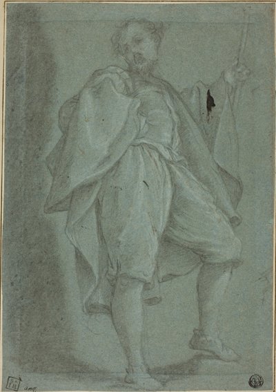 Uomo in piedi con bastone da Gregorio Pagani