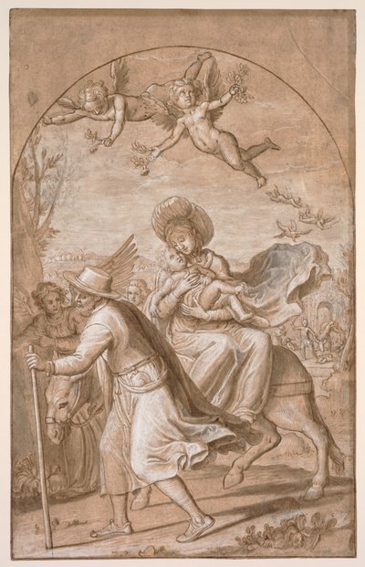 La fuga in Egitto, c. 1590 da Gregorio Pagani